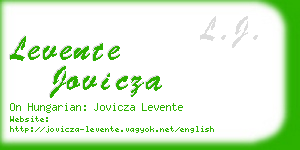 levente jovicza business card